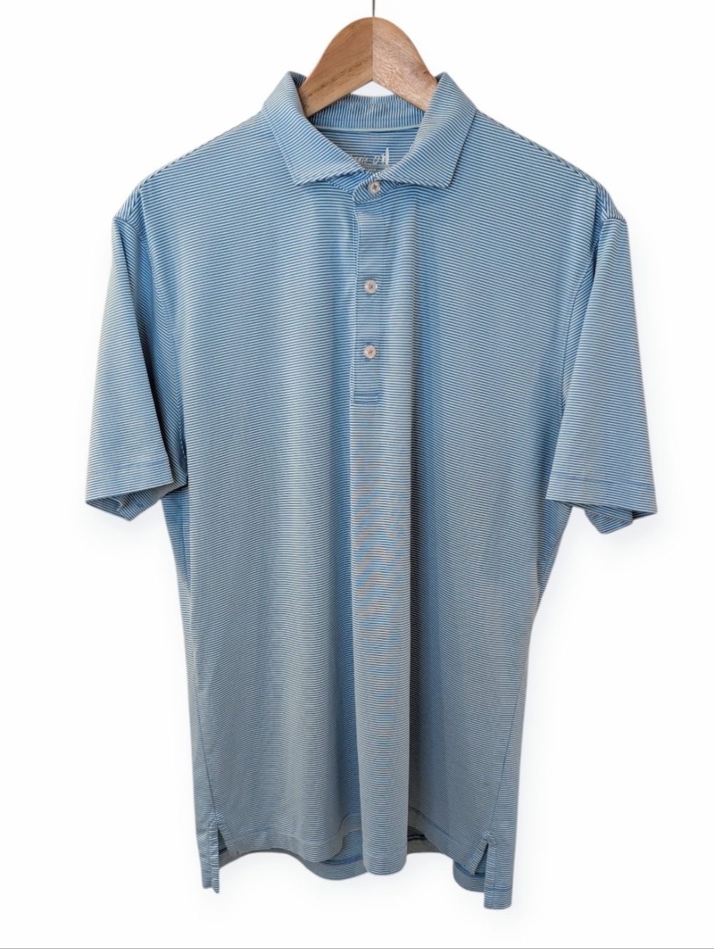 Johnnie O Striped Blue Short Sleeve Polo Medium